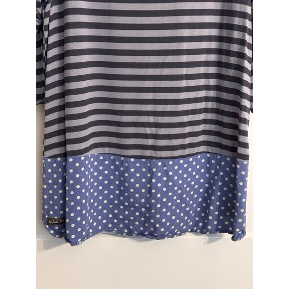 Matilda Jane Top Womens Sz M Lets Get Lost Blouse Striped Polka Dot Scoop Neck - Picture 2 of 11